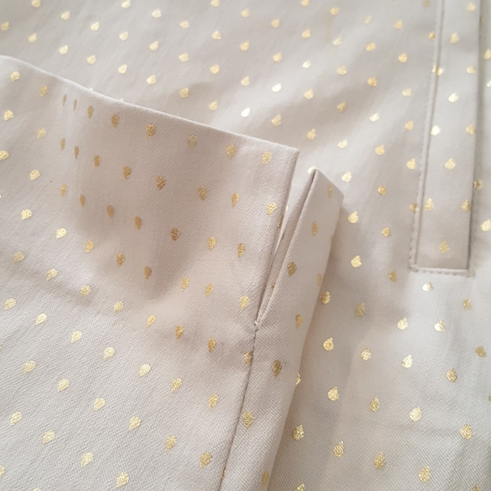Lane Bryant Gold Dot Stretch Crop Pant